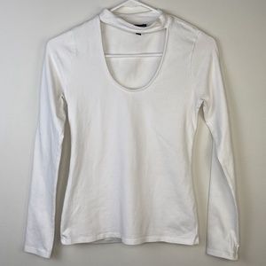 Express Shirt, Choker Collar, White Size Small